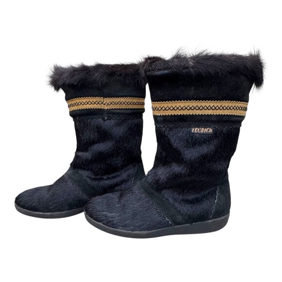 Tecnica Skandia Cowhide Goat Women's Brown Fur Insulated Ski Winter Boots Sz 7.5 - Picture 2 of 10